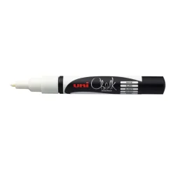 UNI CHALK - Marqueur craie - pointe moyenne conique - blanc