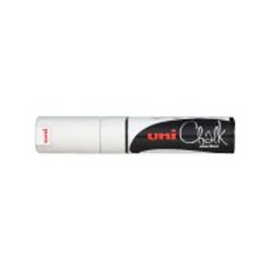 UNI CHALK - Marqueur craie - pointe biseau large - blanc