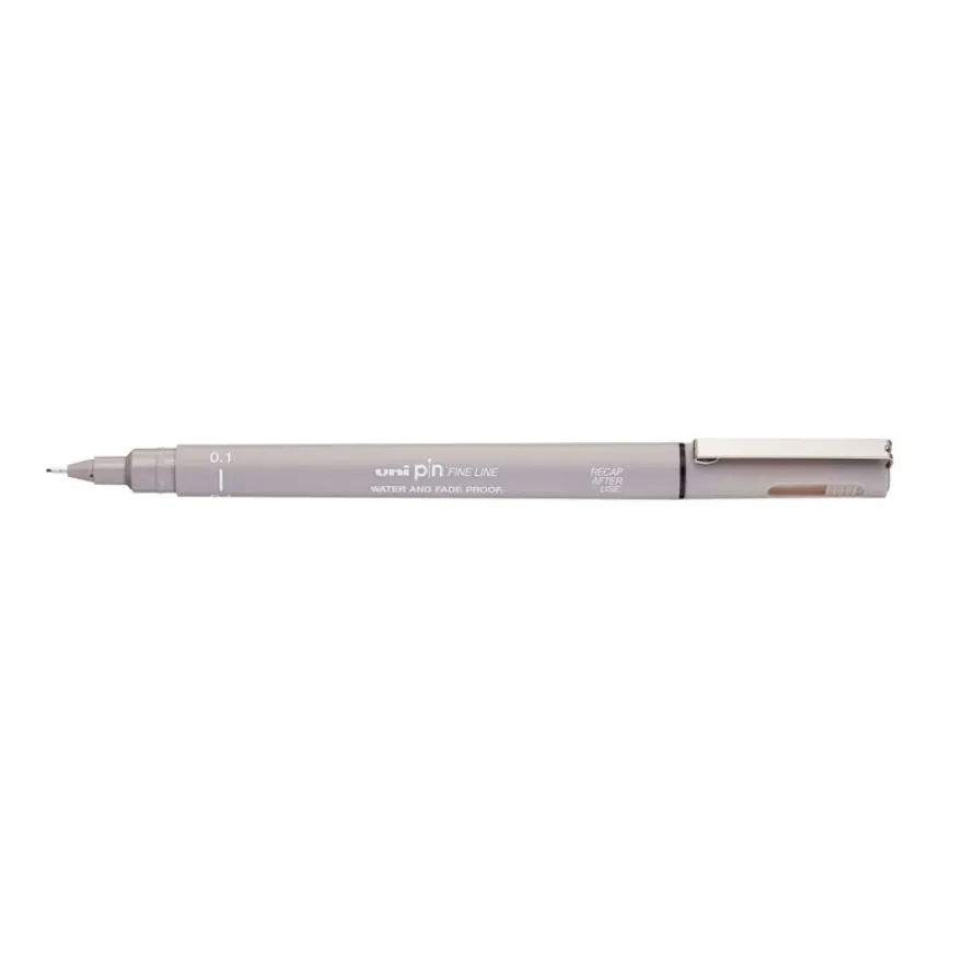 UNI PIN - Feutre fin - pointe calibrée - 0,1 mm - gris clair