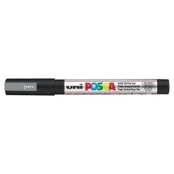 Uni POSCA PC-3M - Pack de 4 marqueurs - noir, argent, blanc, or