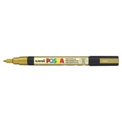 Uni POSCA PC-3M - Pack de 4 marqueurs - noir, argent, blanc, or