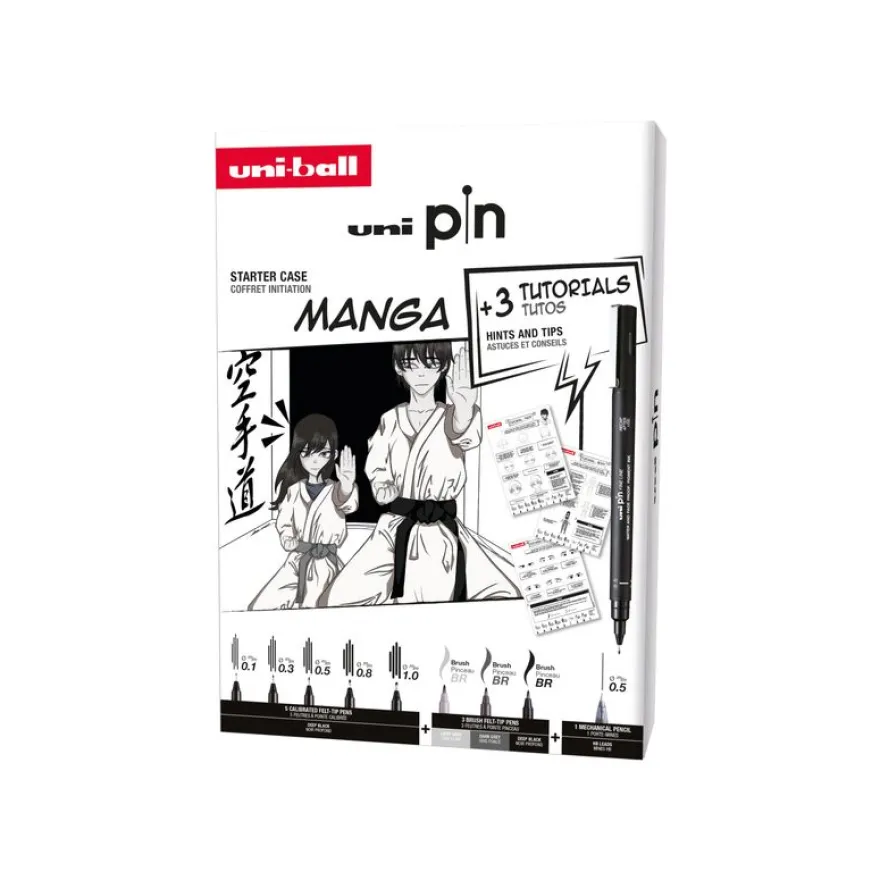 Uniball - Coffret de 8 feutres de précision pour le dessin - Edition manga