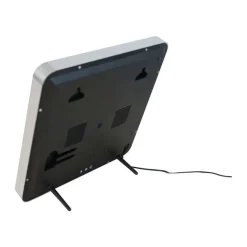 Unilux - Horloge Flo - carrée LED bleue - 28 cm - noir