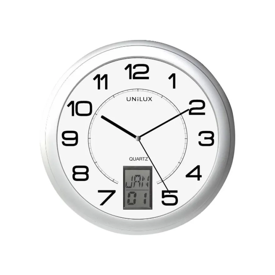 Unilux - Horloge intelligente Instinct - 30,5 cm - gris métal