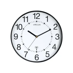 Unilux - Horloge Wave - mécanisme radio pilotée - 30 cm - noir