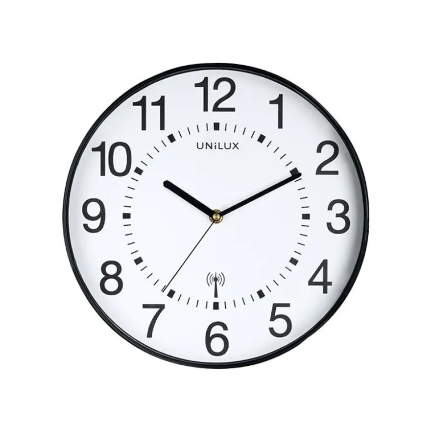 Unilux - Horloge Wave - mécanisme radio pilotée - 30 cm - noir