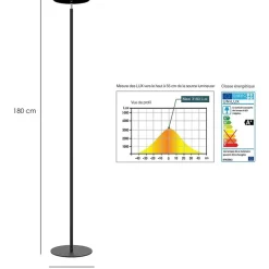 Unilux - Lampadaire Leddy - LED éclairage indirect - 180 cm - noir