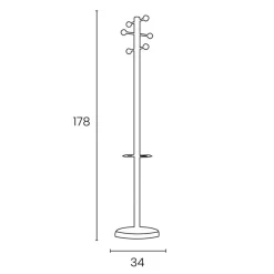 Unilux Access - Porte-manteau - 6 patères - blanc/bois