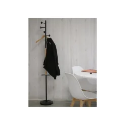 UNILUX Snood - Portemanteau - 6 crochets - bois et base métallique - noir