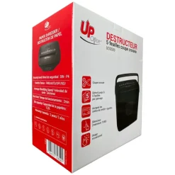 Up office UOD-509 - destructeur de documents coupe croisée - 5 feuilles - Corbeille 12,5 litres