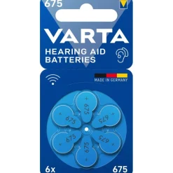 VARTA - Lot de 6 piles auditives ZA675/PR44