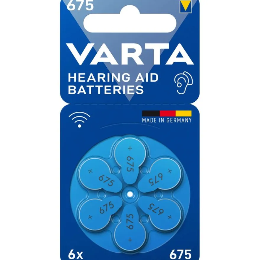 VARTA - Lot de 6 piles auditives ZA675/PR44