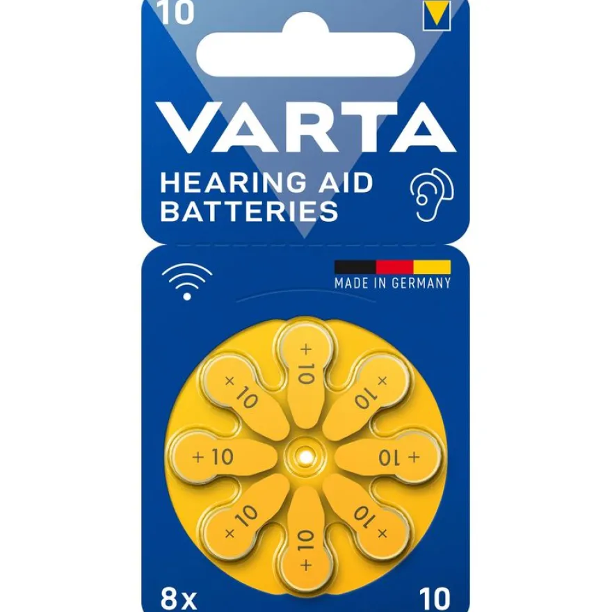 VARTA - Lot de 8 piles auditives ZA10/PR70 - 105 mAh