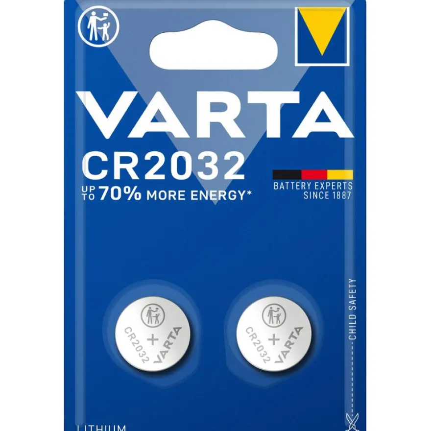 VARTA CR2032 - 2 piles boutons - 3V