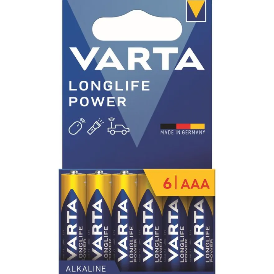 VARTA Longlife Power - 6 piles alcalines - AAA LR03