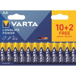 VARTA Longlife power - 10+2 piles alcalines - AA LR06