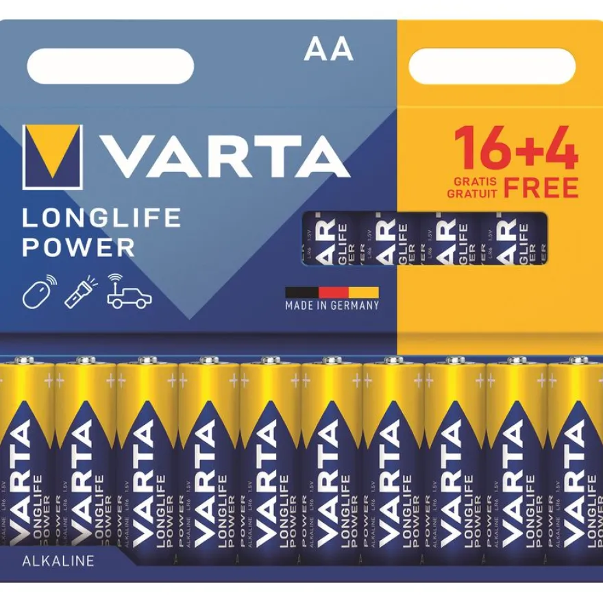 VARTA Longlife Power - 20 piles alcalines - AA LR06