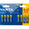 VARTA Longlife Power - 6 piles alcalines + 2 gratuites - AAA LR03
