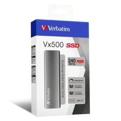 Verbatim Vx500 - Disque dur externe SSD - 240 Go - USB 3.1 Gen 2 (USB-C connecteur) - gris sidéral