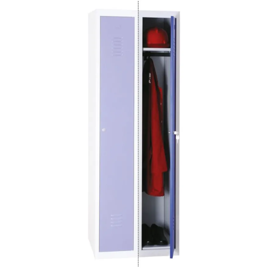 Vestiaire Industrie Propre (à monter) - colonne suivante - H180 x L30 x P51,5 cm - gris/bleu