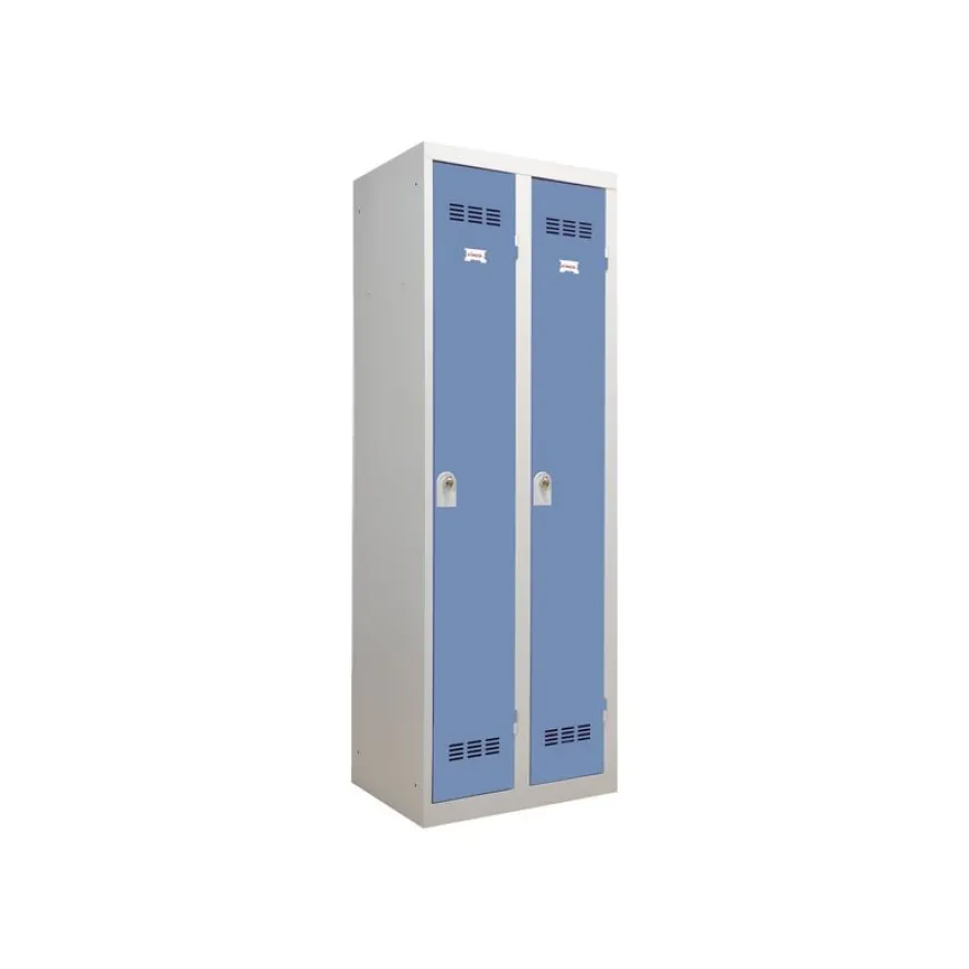 Vestiaire Industrie Propre - 2 portes - 180 x 60 x 50 cm - gris/bleu