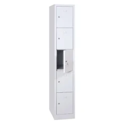 Vestiaire monoblocs multicases - 1 colonne soit 5 cases monobloc - H180 x L30 x P50 cm - blanc