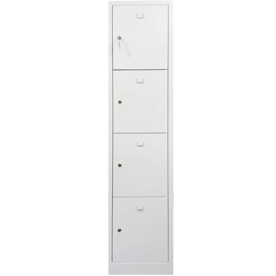 Vestiaire monoblocs multicases - 1 colonne soit 4 cases monobloc - H180 x L30 x P50 cm - blanc