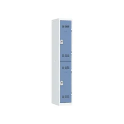 Vestiaire multicases - 1 colonne - 2 portes - 180 x 30 x 50 cm - gris/bleu