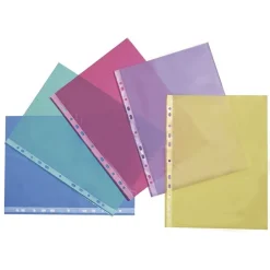 Viquel - 50 Pochettes perforées - A4 - 7/100 - couleurs assorties