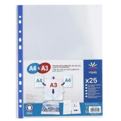 Viquel - 25 Pochettes perforées - A4 et A3