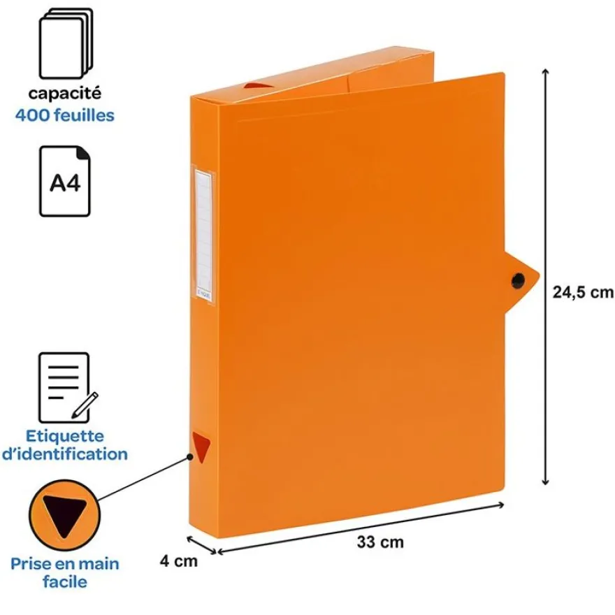 Viquel - Boîte de classement plastique - dos 40 mm - disponible dans différentes couleurs pastels