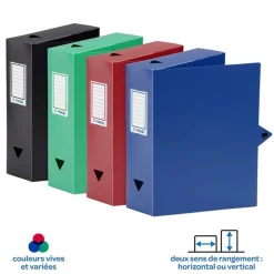 Viquel - Boîte de classement plastique - dos 80 mm - disponible dans différentes couleurs