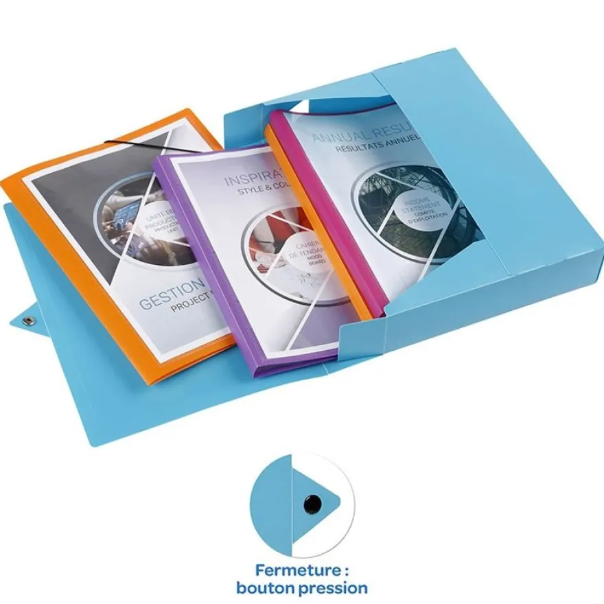 Viquel - Boîte de classement plastique - dos 60 mm - disponible dans différentes couleurs pastels