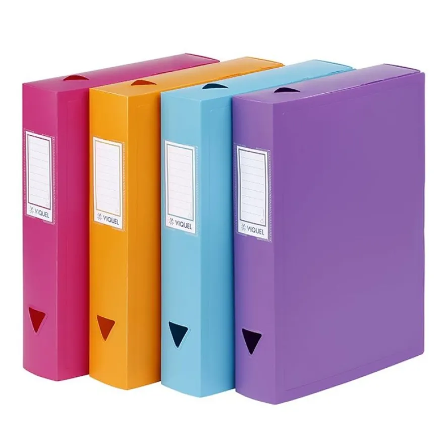 Viquel - Boîte de classement plastique - dos 60 mm - disponible dans différentes couleurs pastels