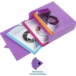 Viquel - Boîte de classement plastique - dos 80 mm - disponible dans différentes couleurs pastels