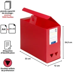 Viquel - Boîte de classement plastique - dos 120 mm - disponible dans différentes couleurs