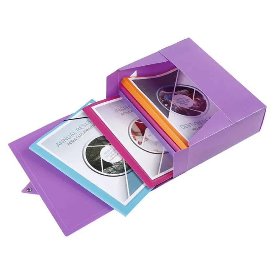 Viquel - Boîte de classement plastique - dos 100 mm - disponible dans différentes couleurs pastels