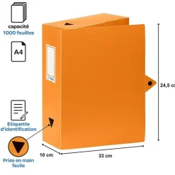 Viquel - Boîte de classement plastique - dos 100 mm - disponible dans différentes couleurs pastels