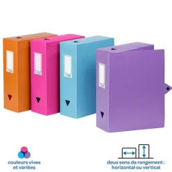 Viquel - Boîte de classement plastique - dos 100 mm - disponible dans différentes couleurs pastels