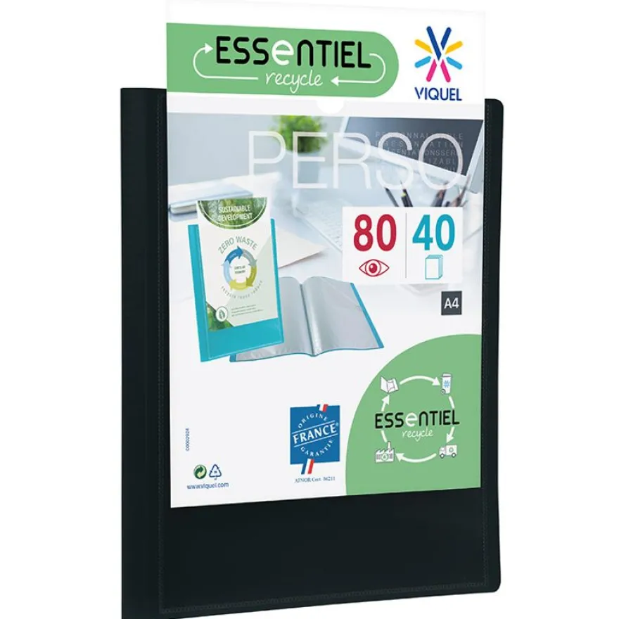 Viquel - Porte vues personnalisable - 80 vues - A4 - noir