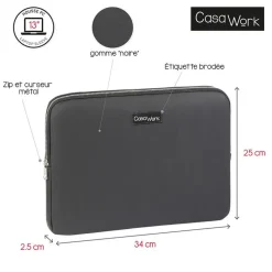 Viquel Casawork - Housse pour ordinateur portable 13″ - Gomme Noire