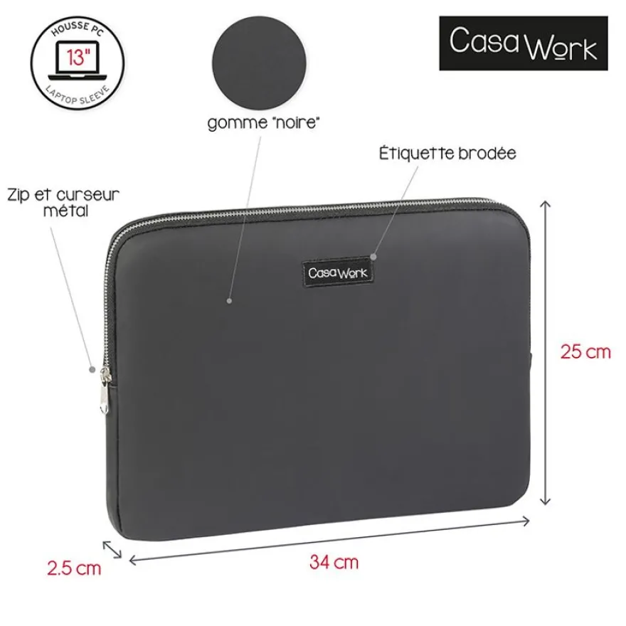 Viquel Casawork - Housse pour ordinateur portable 13″ - Gomme Noire
