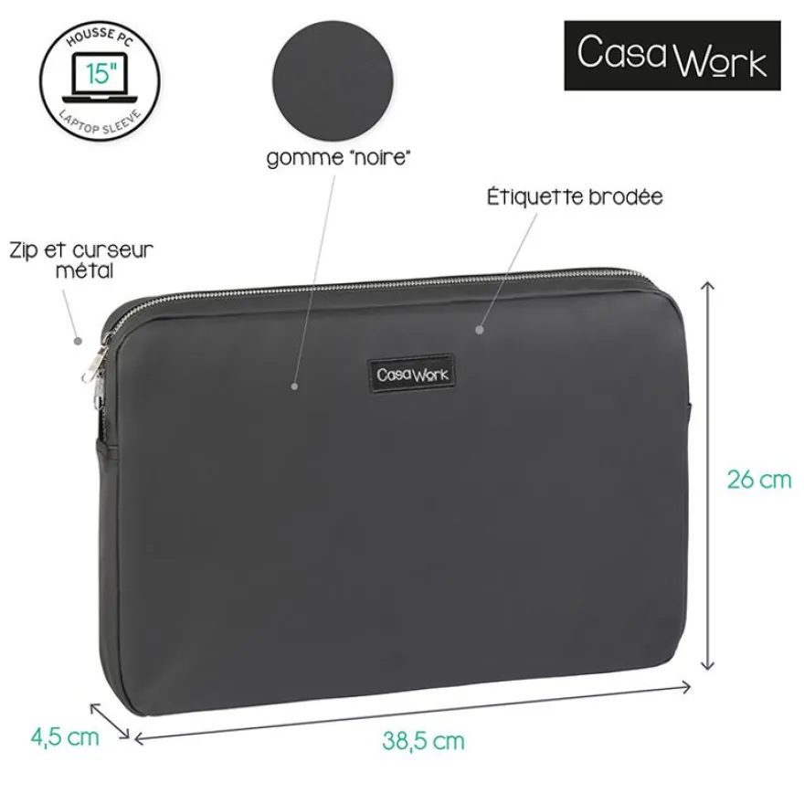 Viquel Casawork - Housse pour ordinateur portable 15″ - Gomme Noire