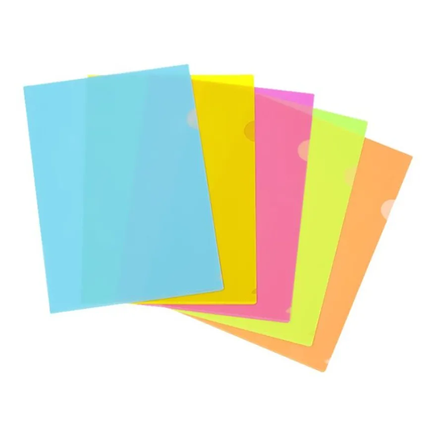 Viquel Happy Fluo - 10 Pochettes coin - A4 - couleurs assorties
