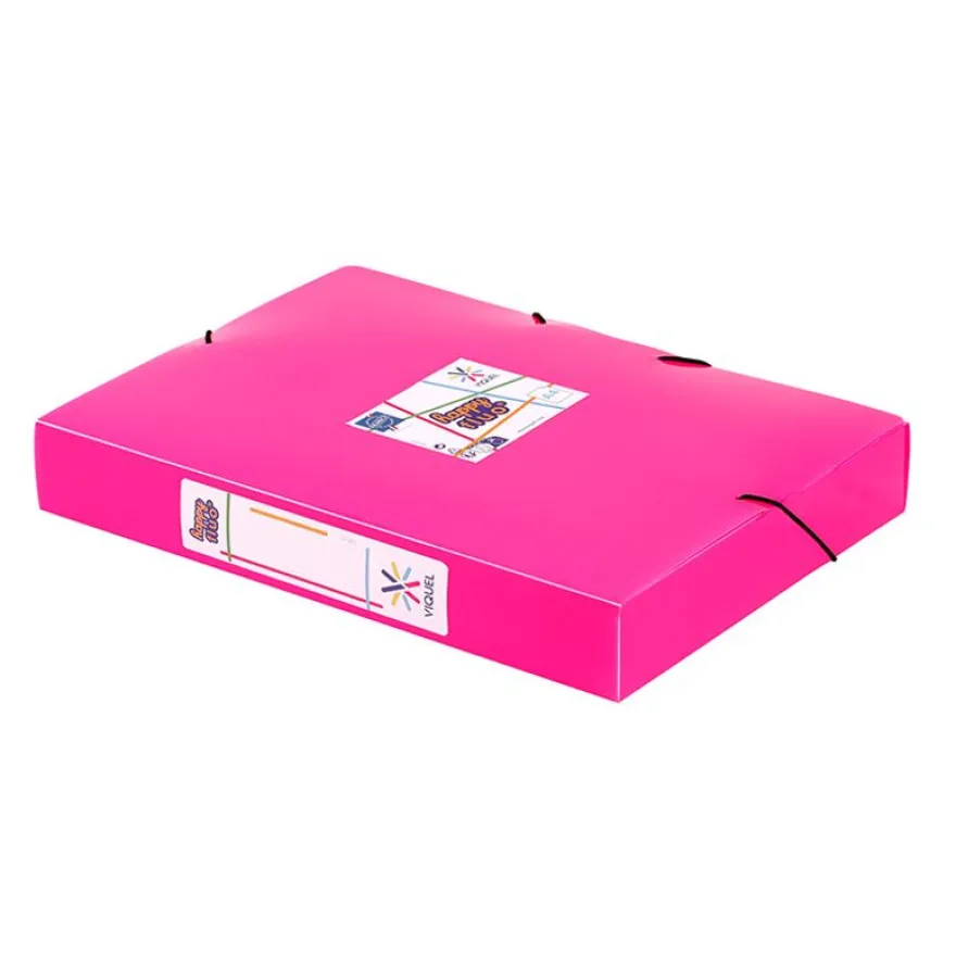 Viquel Happy Fluo - Boîte de classement plastique - dos 45 mm - disponible dans différentes couleurs
