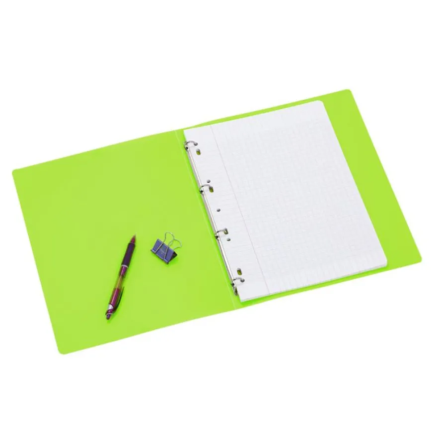 Viquel Happy Fluo - Classeur 4 anneaux - Dos 25 mm - A4 - disponible dans différentes couleurs