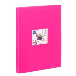 Viquel Happy Fluo - Classeur 4 anneaux - Dos 25 mm - A4 - disponible dans différentes couleurs