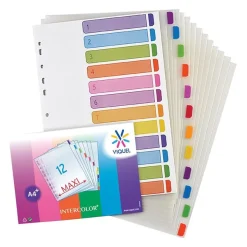 Viquel Intercolor - Intercalaire 12 positions - A4 Maxi - polypropylène coloré