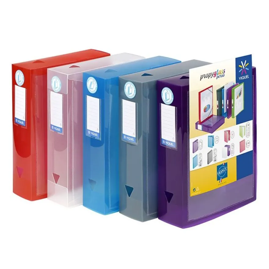 Viquel Propyglass - Boîte de classement personnalisable - dos 80 mm - disponible dans différentes couleurs