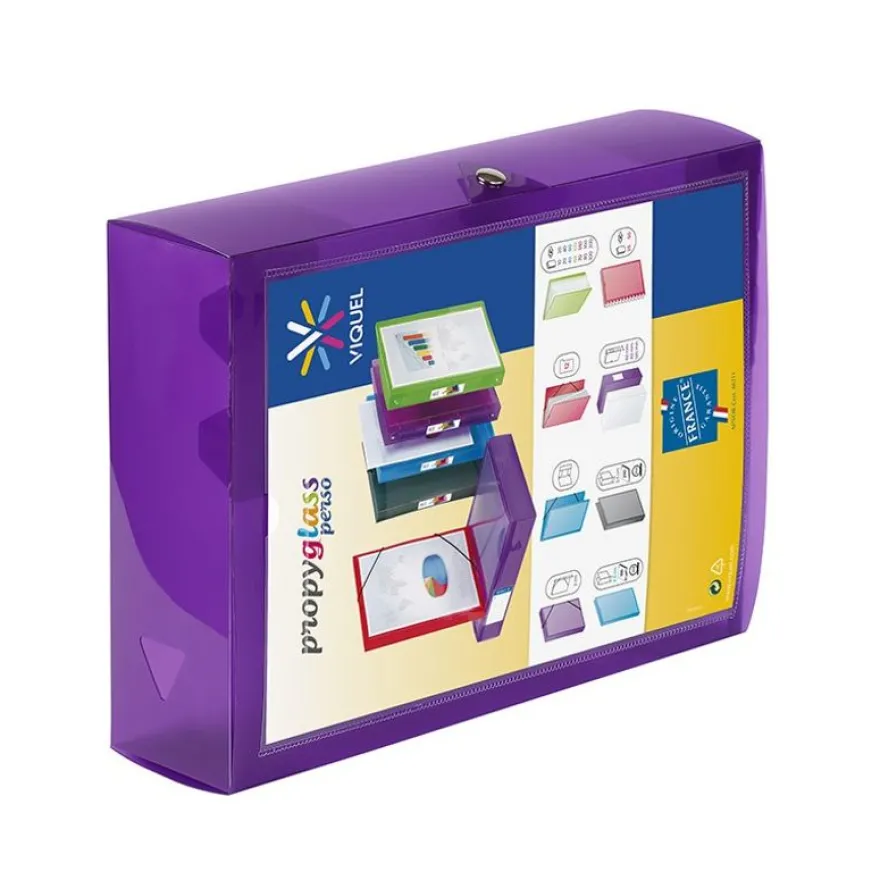 Viquel Propyglass - Boîte de classement personnalisable - dos 80 mm - disponible dans différentes couleurs